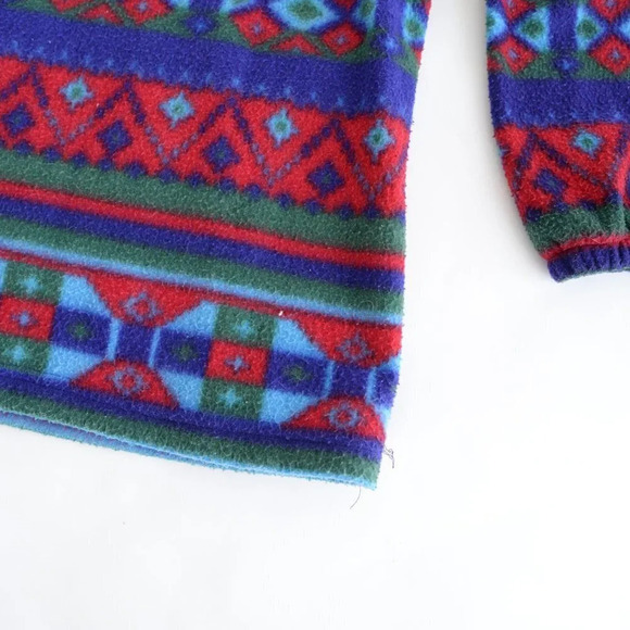 Vintage Metro Express Fleece Southwestern Geometric Aztec Pullover Sweater M - Picture 7 of 12